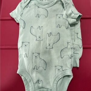 Carter's Green Bear Print Bodysuit Set